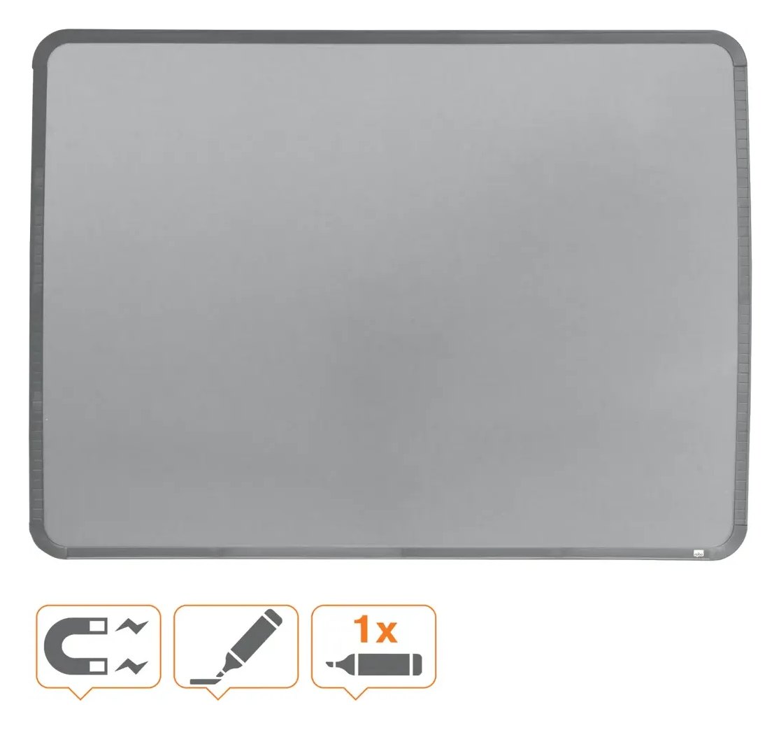 Nobo Small Magnetic Whiteboard Slim Silver Frame 580 x 430mm, view 4