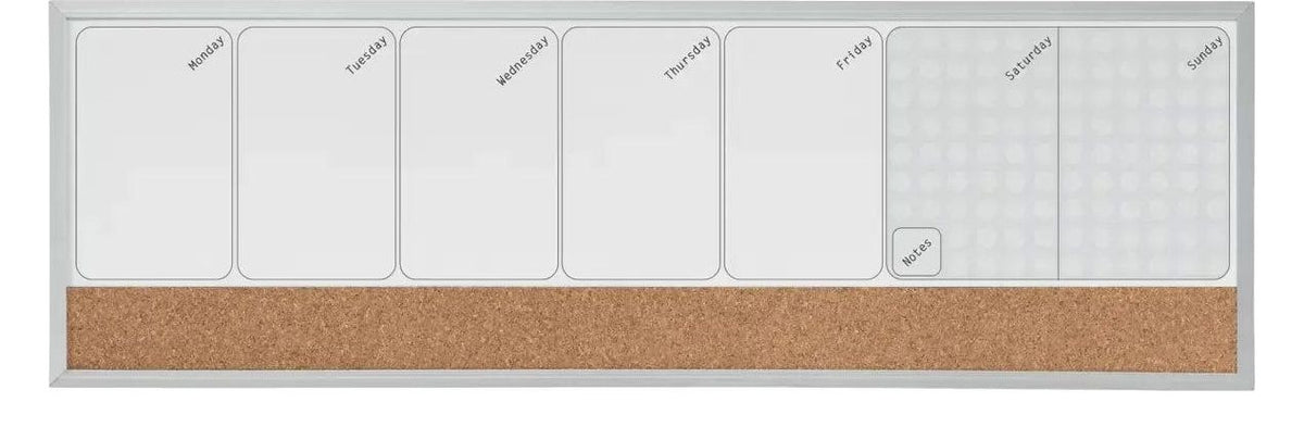 Nobo Small Magnetic Whiteboard Weekly Planner 585 x 190mm