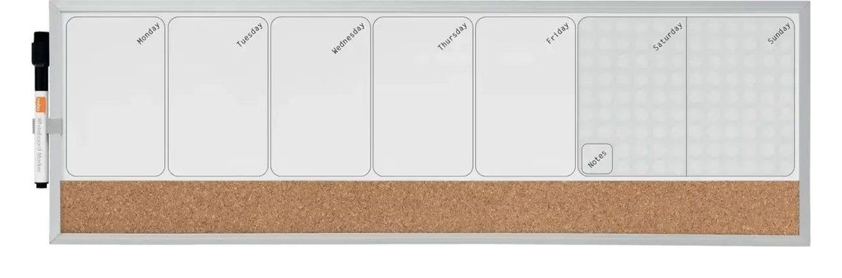 Nobo Small Magnetic Whiteboard Weekly Planner 585 x 190mm, view 2