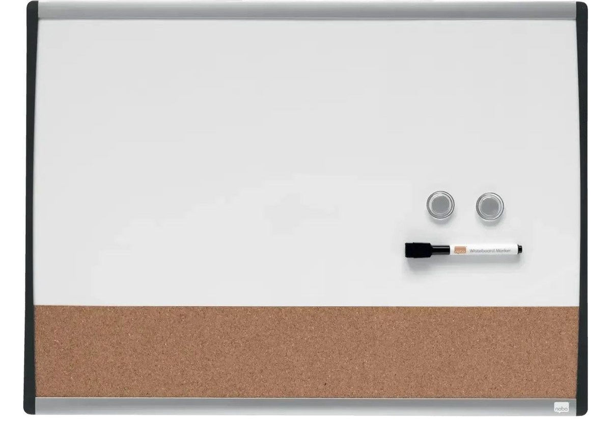 Nobo Small Magnetic Whiteboard with Cork Notice Board 585 x 430mm, view 2