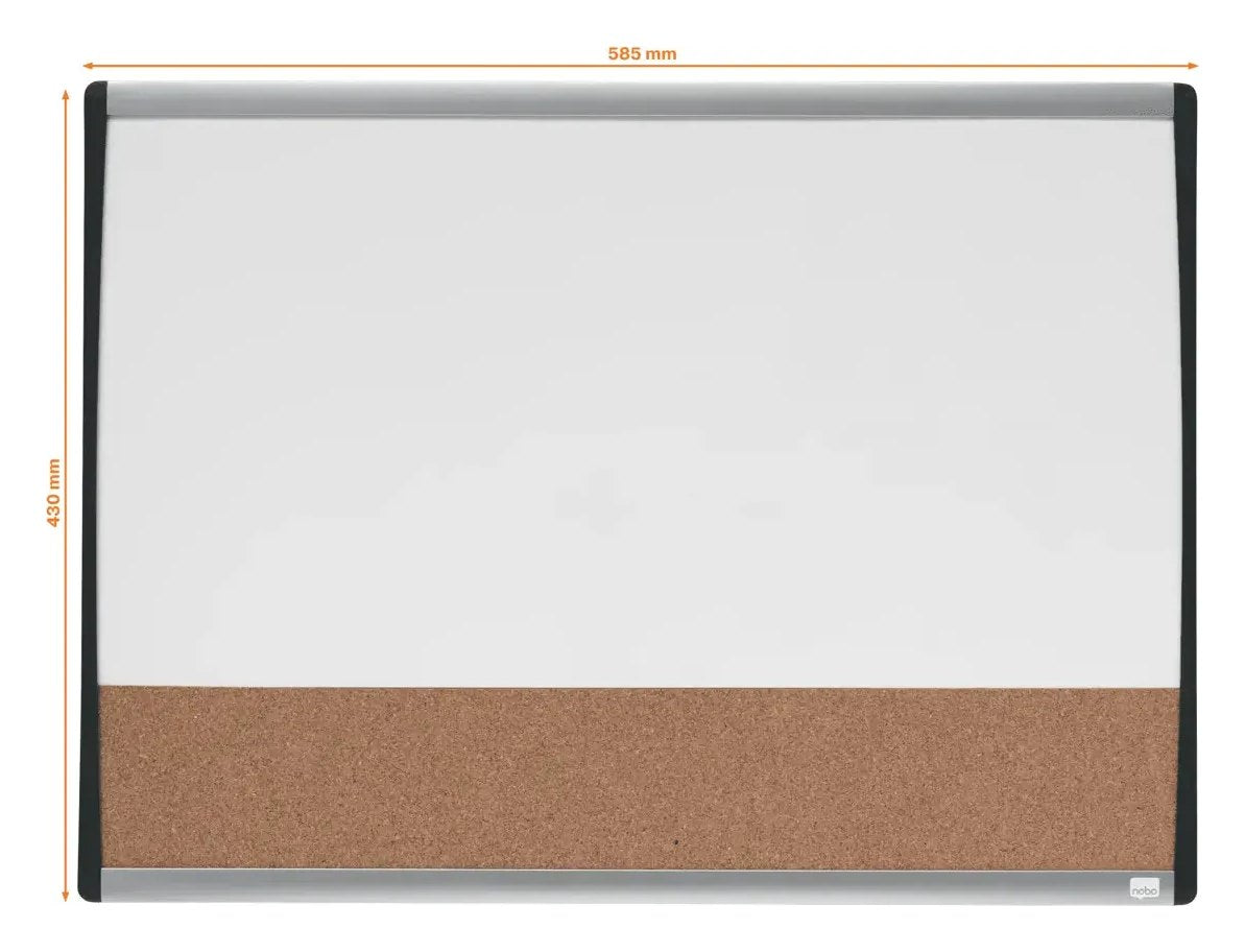 Nobo Small Magnetic Whiteboard with Cork Notice Board 585 x 430mm, view 3