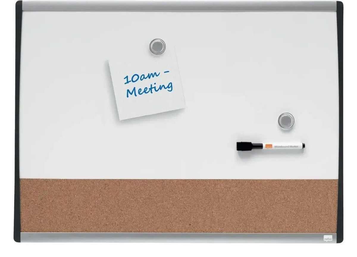 Nobo Small Magnetic Whiteboard with Cork Notice Board 585 x 430mm, view 6