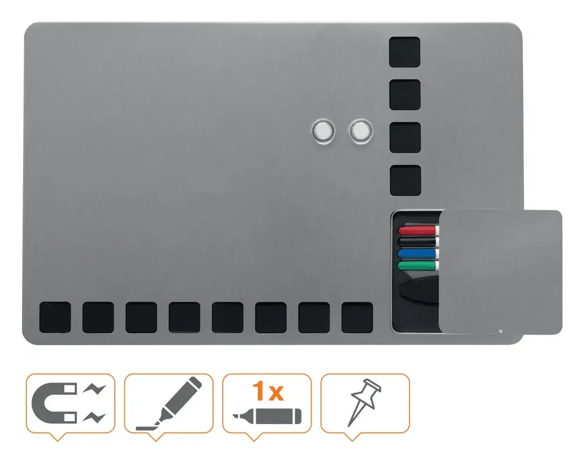 Nobo Small Magnetic Whiteboard with Pin Board Squares 610 x 390mm, view 5