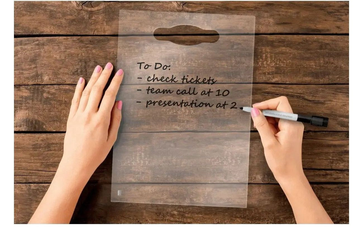 Nobo Transparent Acrylic Mini Portable Whiteboard Desktop Notepad A4, view 2