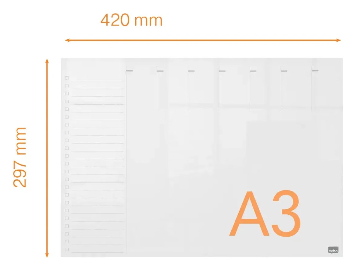 Nobo Transparent Acrylic Mini Whiteboard Weekly Planner Desktop or Wall Mounted, view 14