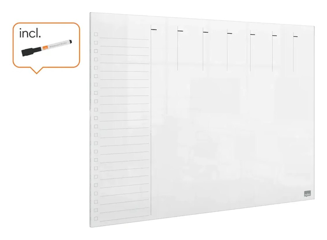 Nobo Transparent Acrylic Mini Whiteboard Weekly Planner Desktop or Wall Mounted, view 15
