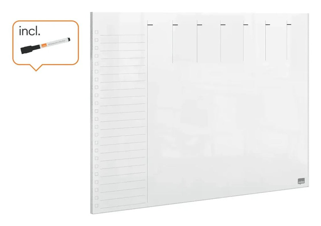Nobo Transparent Acrylic Mini Whiteboard Weekly Planner Desktop or Wall Mounted, view 7
