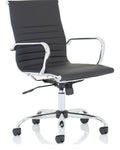 Nola Black Leather Executive Chair, medium back, black leather