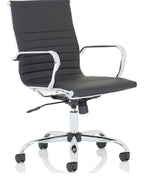 Nola Black Leather Executive Chair, medium back, black leather
