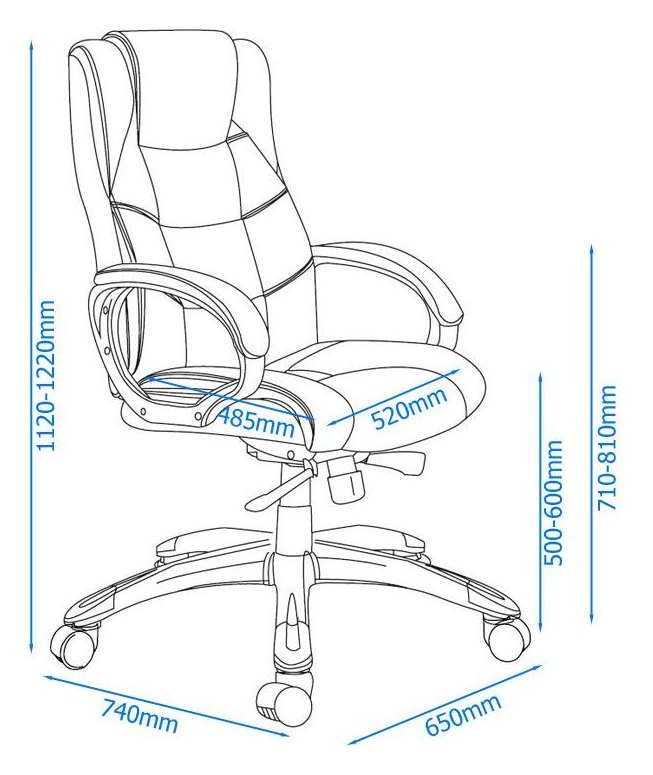 Northland Leather Soft Feel High Back Executive Chair, view 12