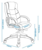 Northland Leather Soft Feel High Back Executive Chair, view 6