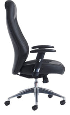 Odessa Faux Leather Executive Chair in black from the side