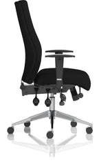 Onyx Fabric Ergonomic Posture Chair, black fabric, no headrest, another view 2