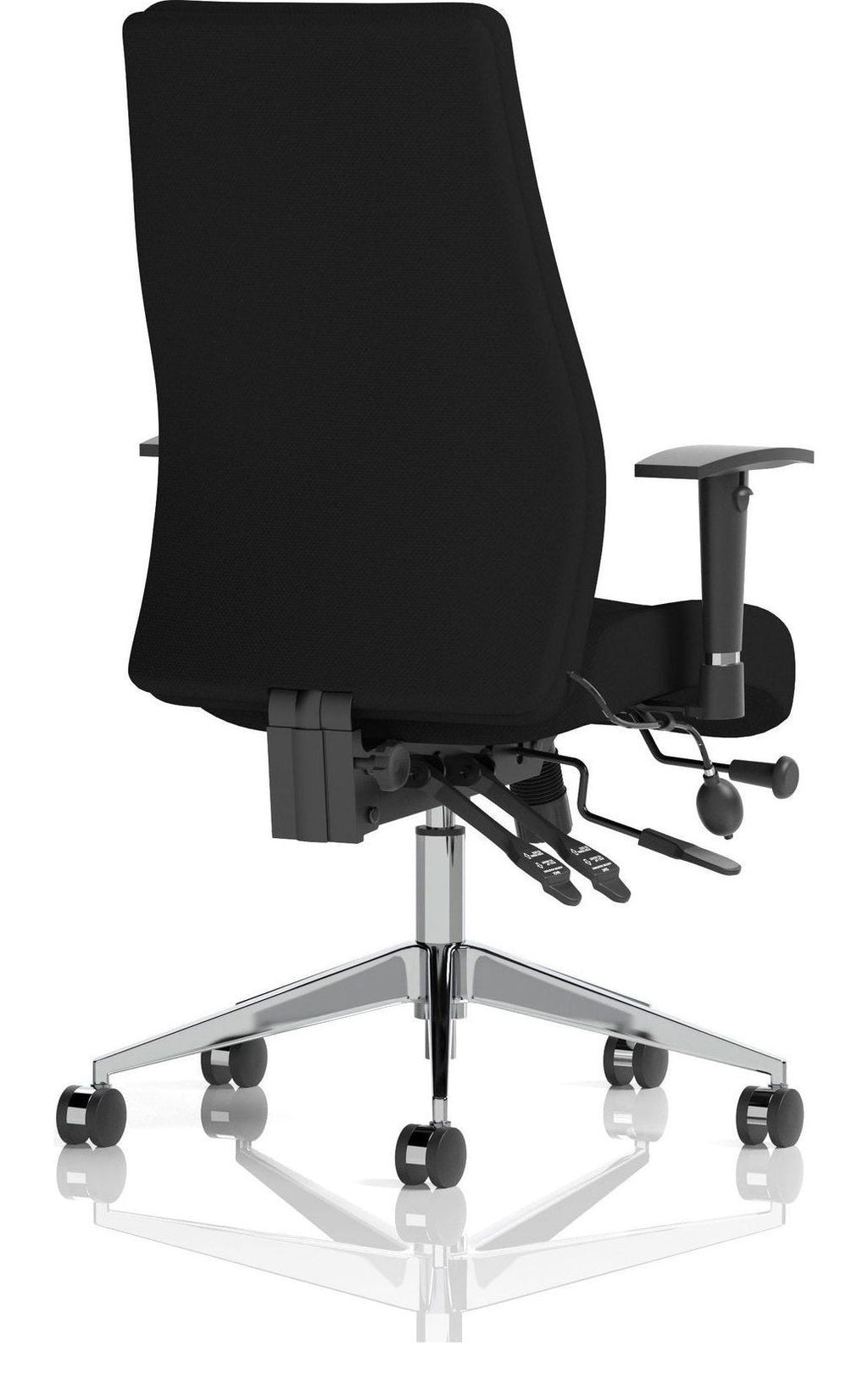 Onyx Fabric Ergonomic Posture Chair, black fabric, no headrest, another view 3