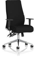 Onyx Fabric Ergonomic Posture Chair, black fabric, no headrest