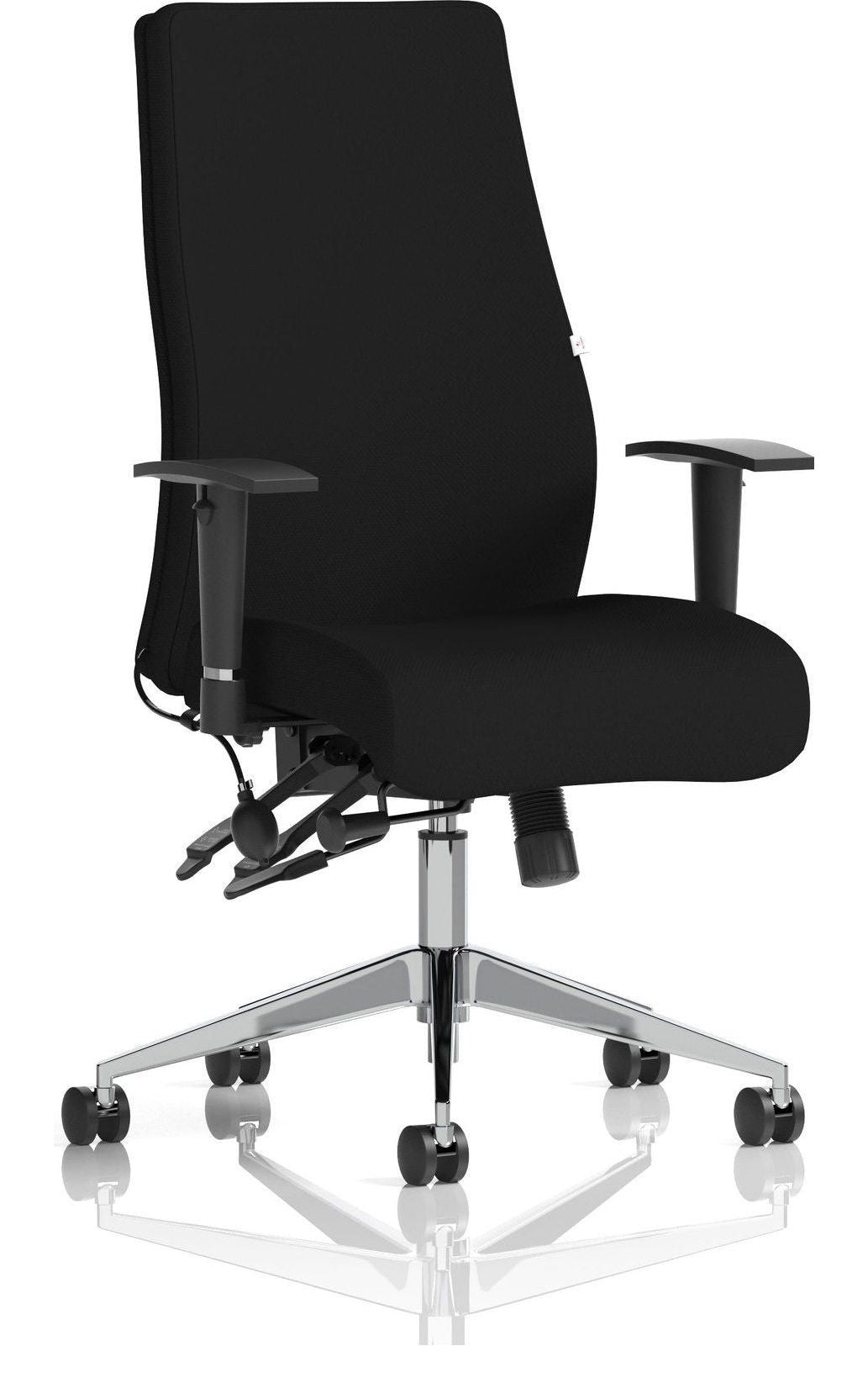 Onyx Fabric Ergonomic Posture Chair, black fabric, no headrest