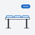 Beam seat pad, upholstered