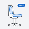 Swivel chair seat and back pad, Xtreme fabric