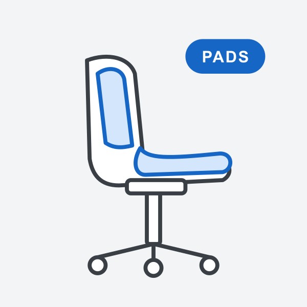 Swivel chair seat and back pad, Xtreme fabric