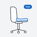 Swivel chair seat pad, Xtreme fabric