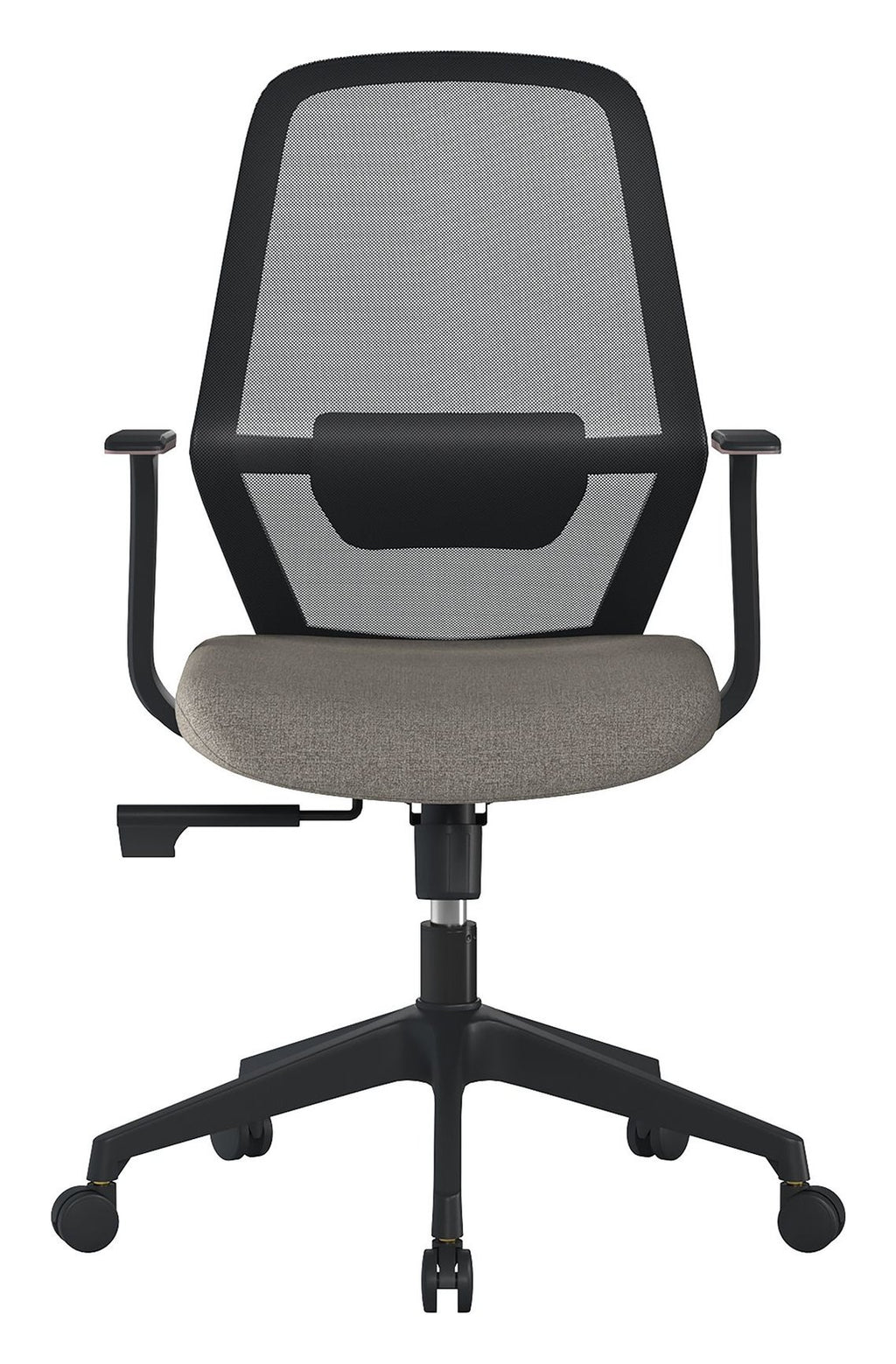 Orbit Two Tone High Back Mesh Chair in black back, grey seat, view 3