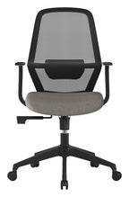 Orbit Two Tone High Back Mesh Chair in black back, grey seat, view 3