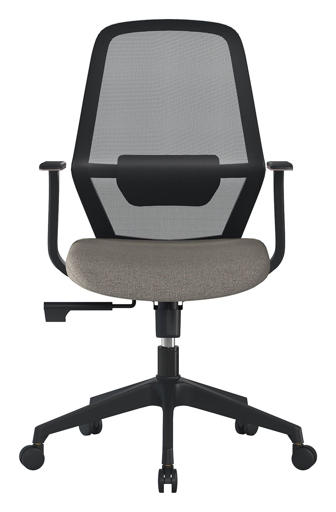 Orbit Two Tone High Back Mesh Chair in black back, grey seat, view 3