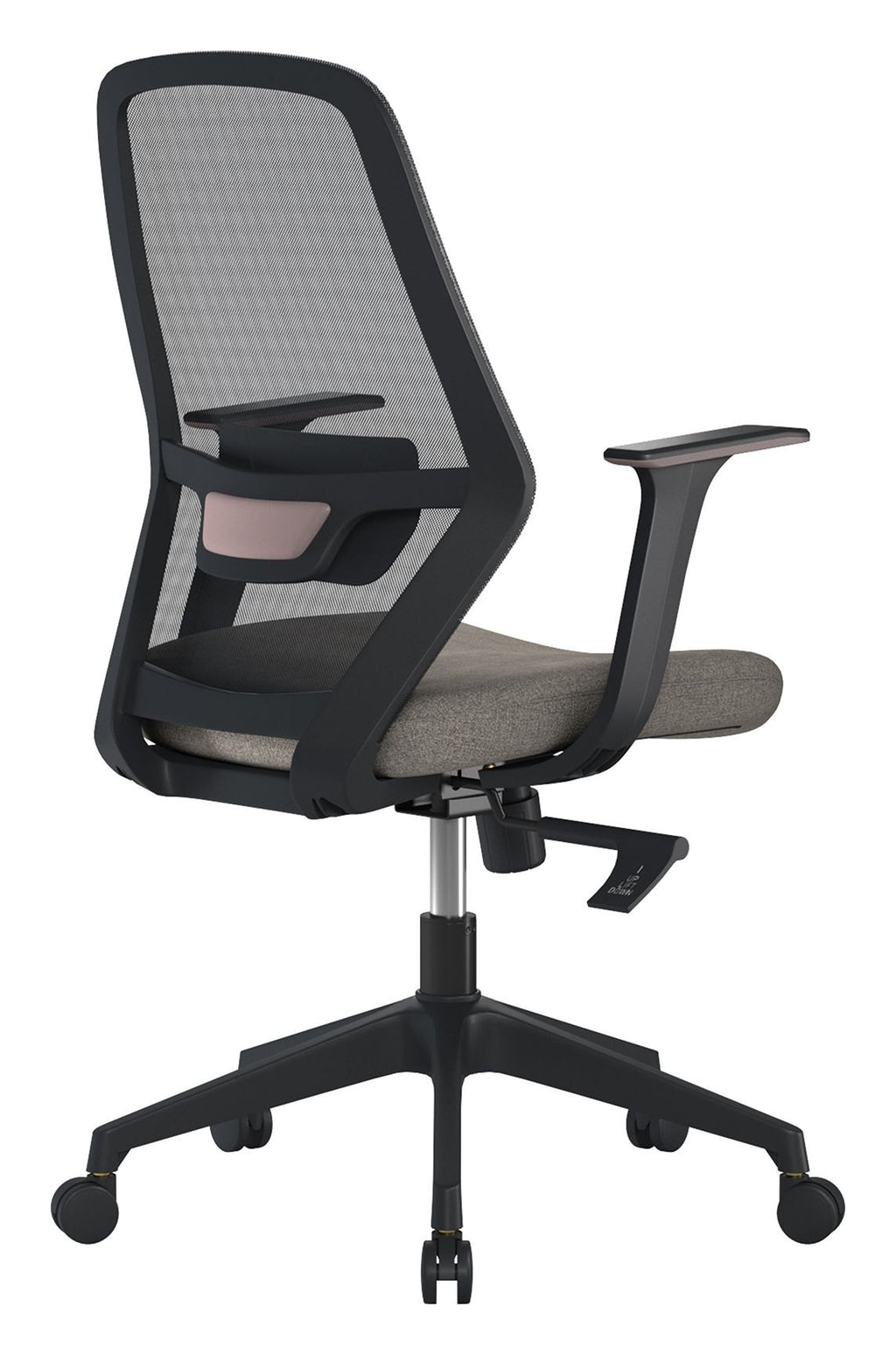 Orbit Two Tone High Back Mesh Chair in black back, grey seat, view 4