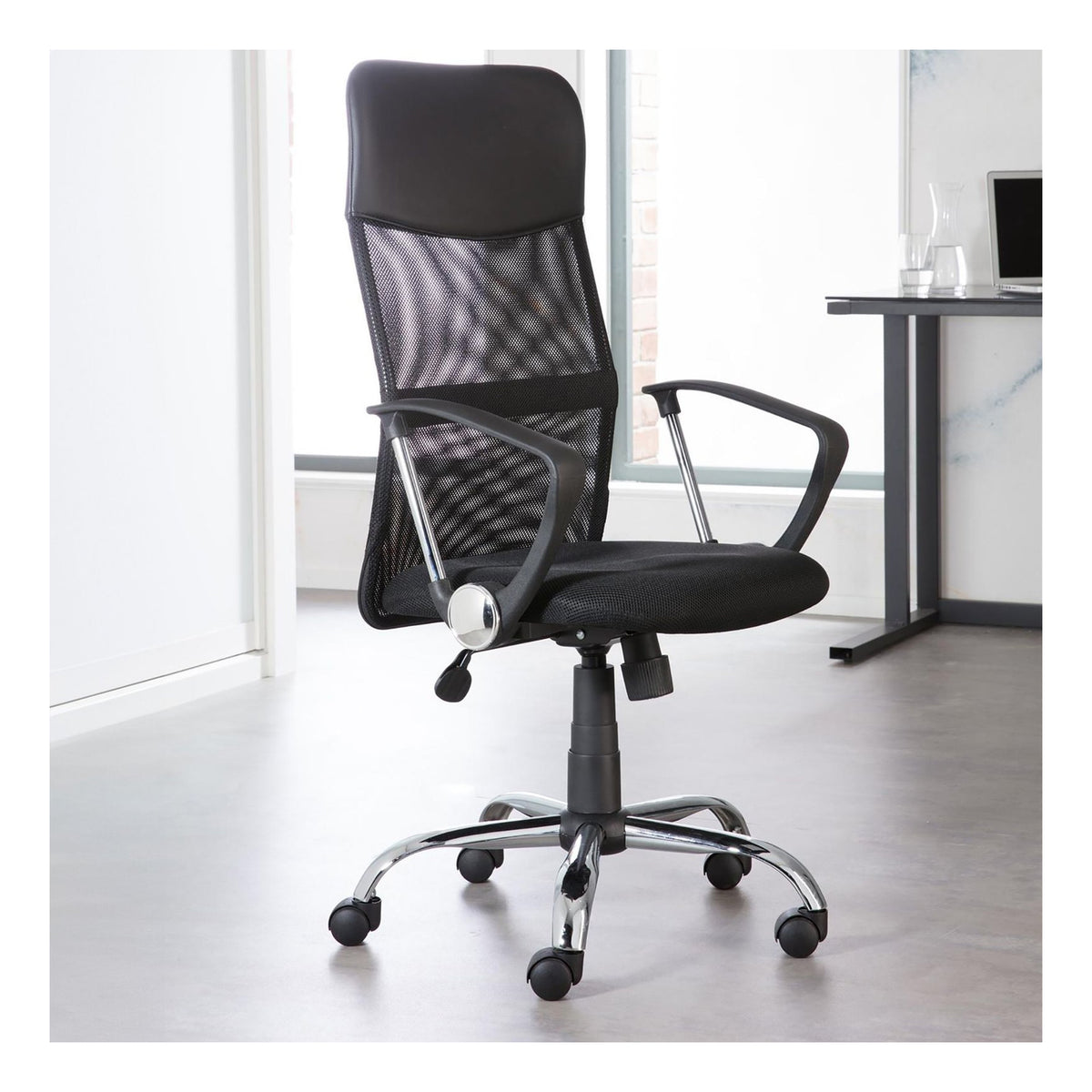 Orlando Mesh & Faux Leather Chair, view 3