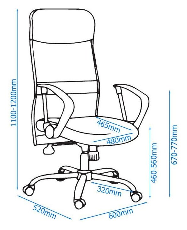 Orlando Mesh & Faux Leather Chair, view 6