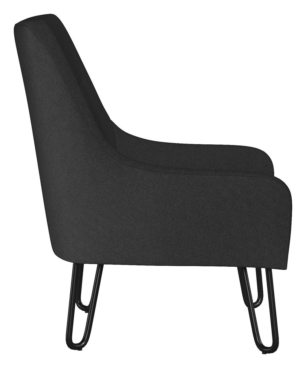 Oslo Fabric Reception Chair in black, view 2