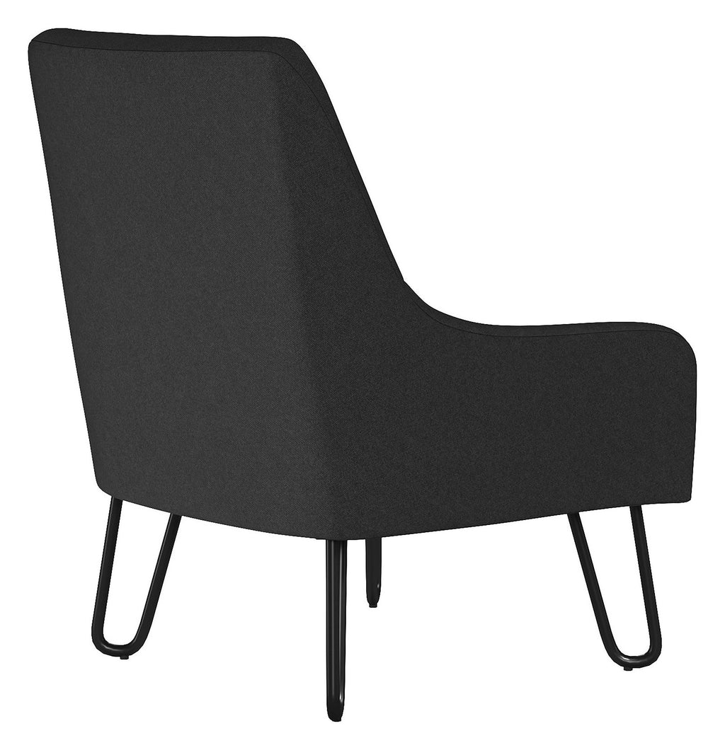 Oslo Fabric Reception Chair in black, view 3