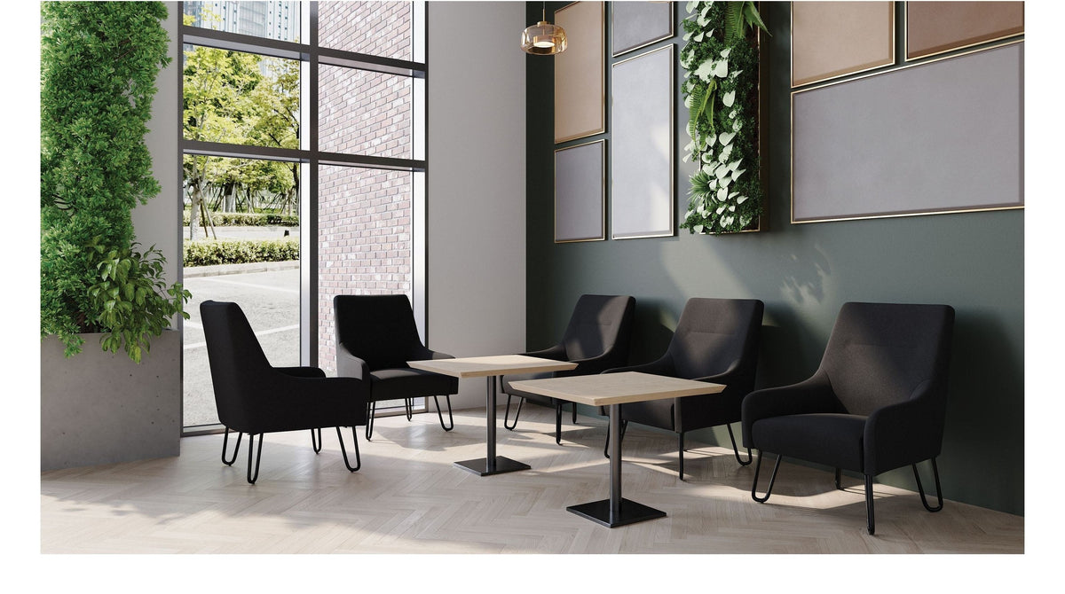 Oslo Fabric Reception Chair in black, view 5