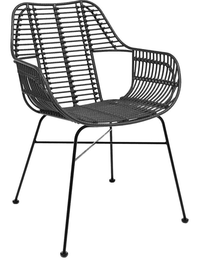 Palm Stacking Arm Chair in Black
