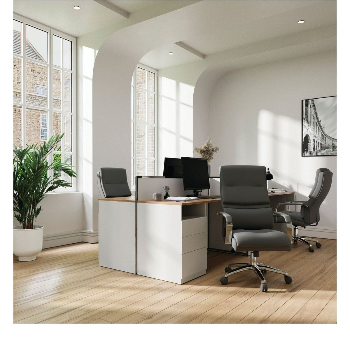 Patriot Mesh Manager Chair with Headrest in grey, view 5