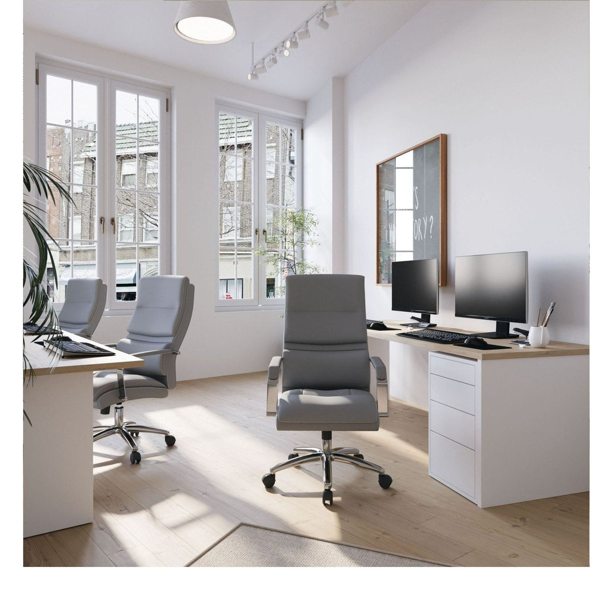 Patriot Mesh Manager Chair with Headrest in grey, view 6