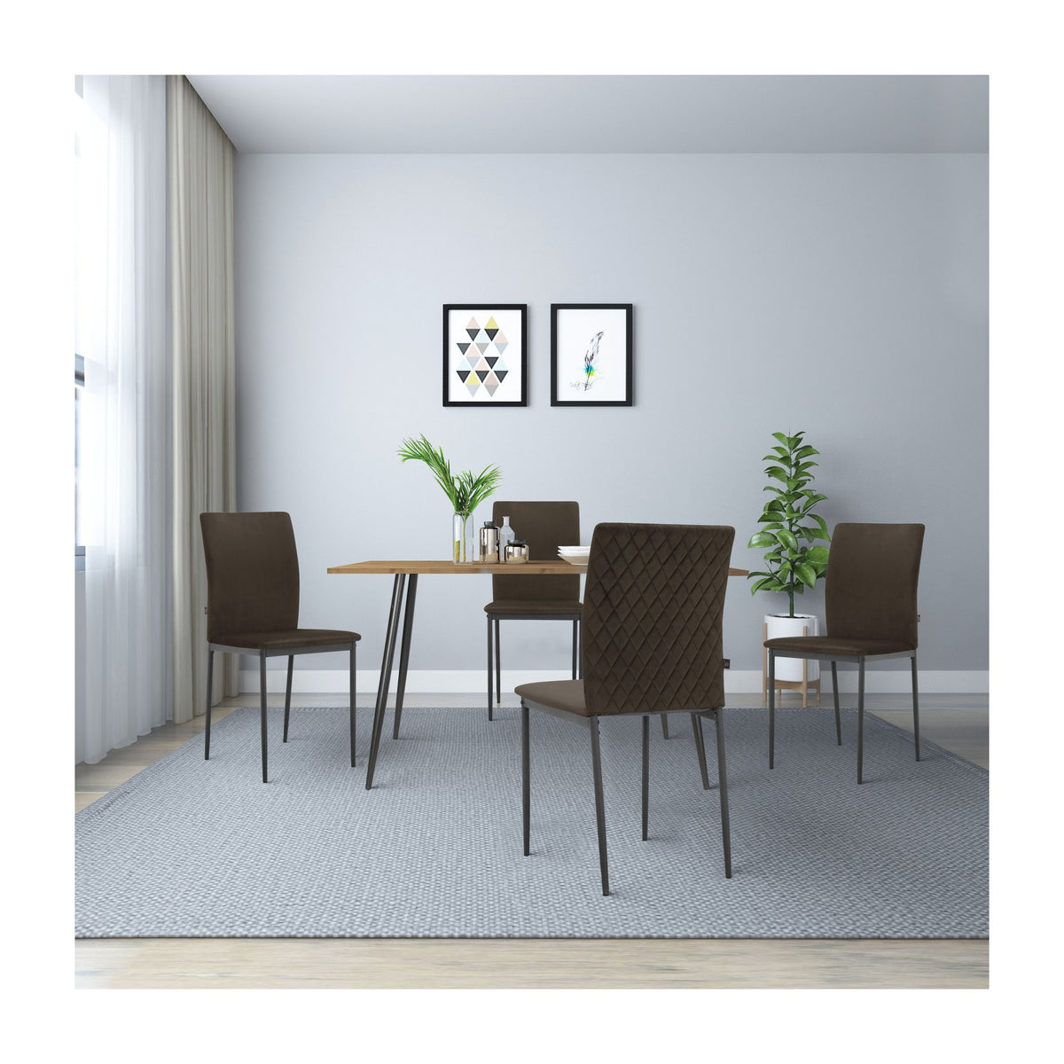 Pavia Dining Chair In Velvet (Pack Of 2), view 19