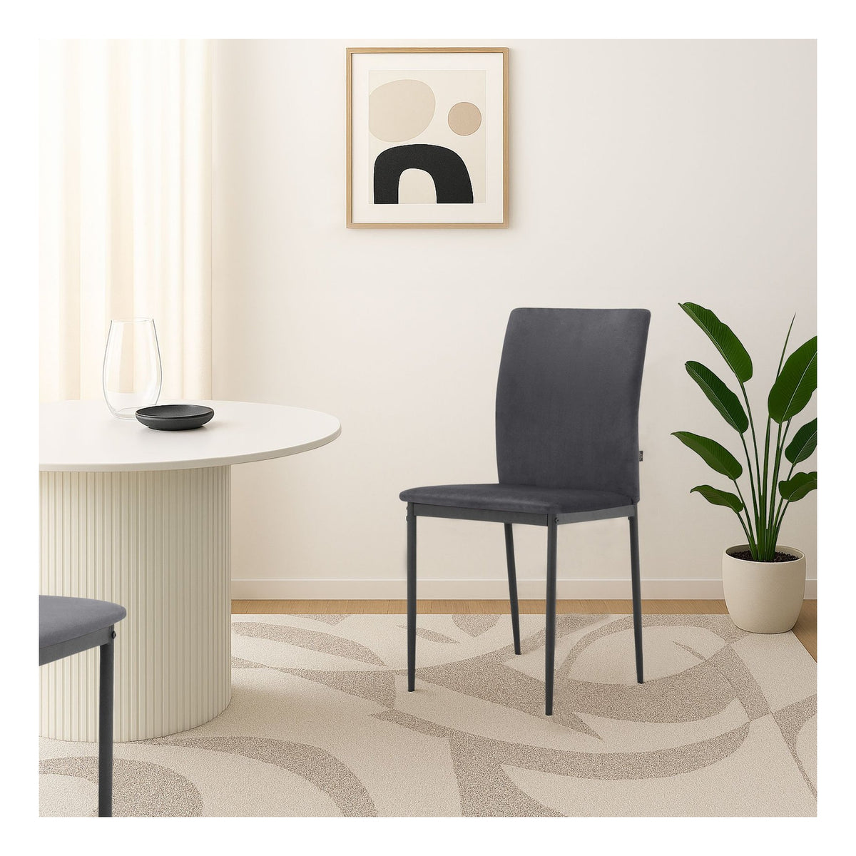 Pavia Dining Chair In Velvet (Pack Of 2), view 3