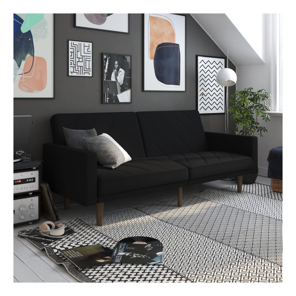Paxson Sofa Bed With Wooden Feet Linen, view 10