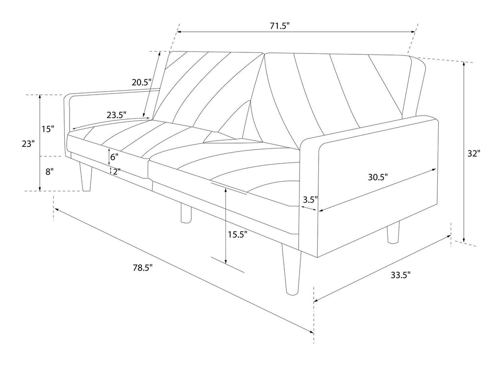 Paxson Sofa Bed With Wooden Feet Linen, view 14