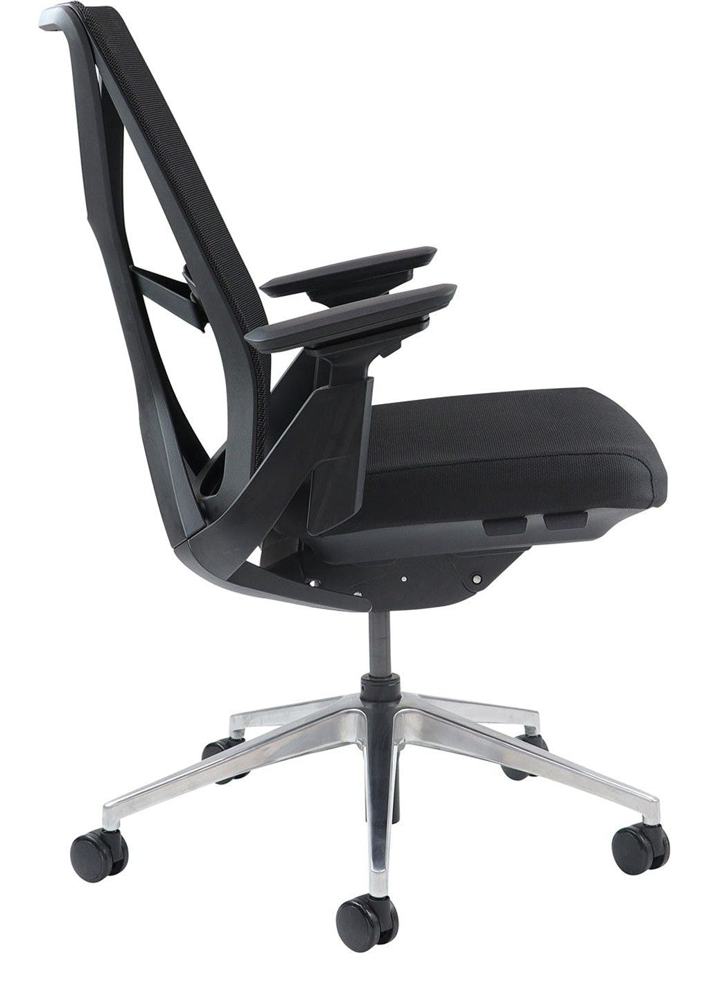 Paxton Ergonomic Mesh Chair in black from the side