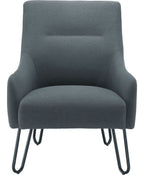 Pearl Reception Chair in grey from the front