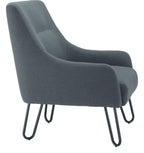 Pearl Reception Chair in grey from the side