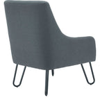 Pearl Reception Chair in grey from the back at an angle