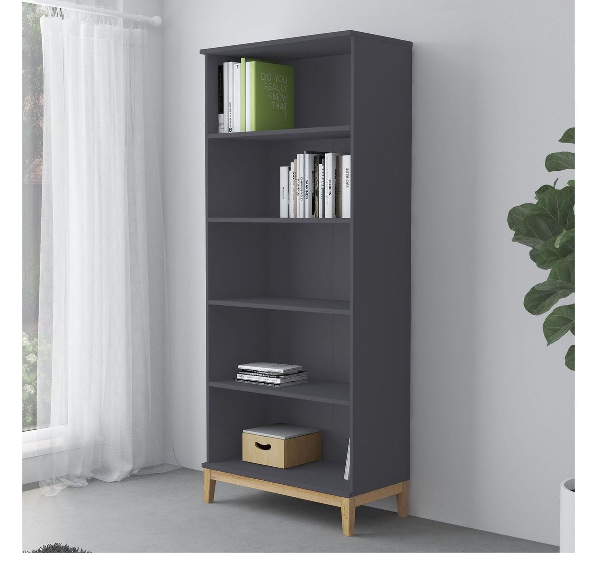 Pelle Bookcase 4 Shelf, view 3