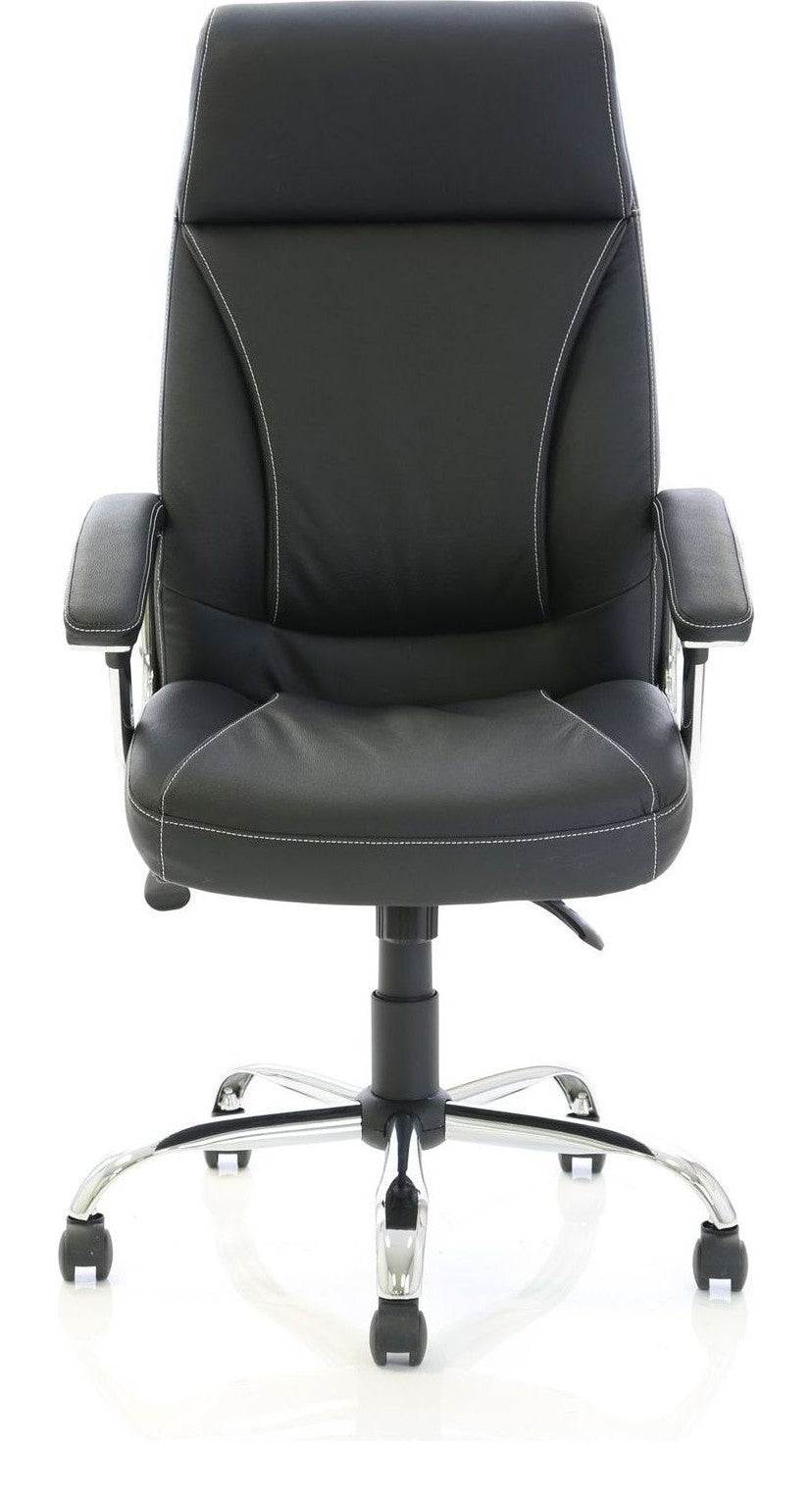 Penza High Back Executive Leather Chair, black leather, another view 1