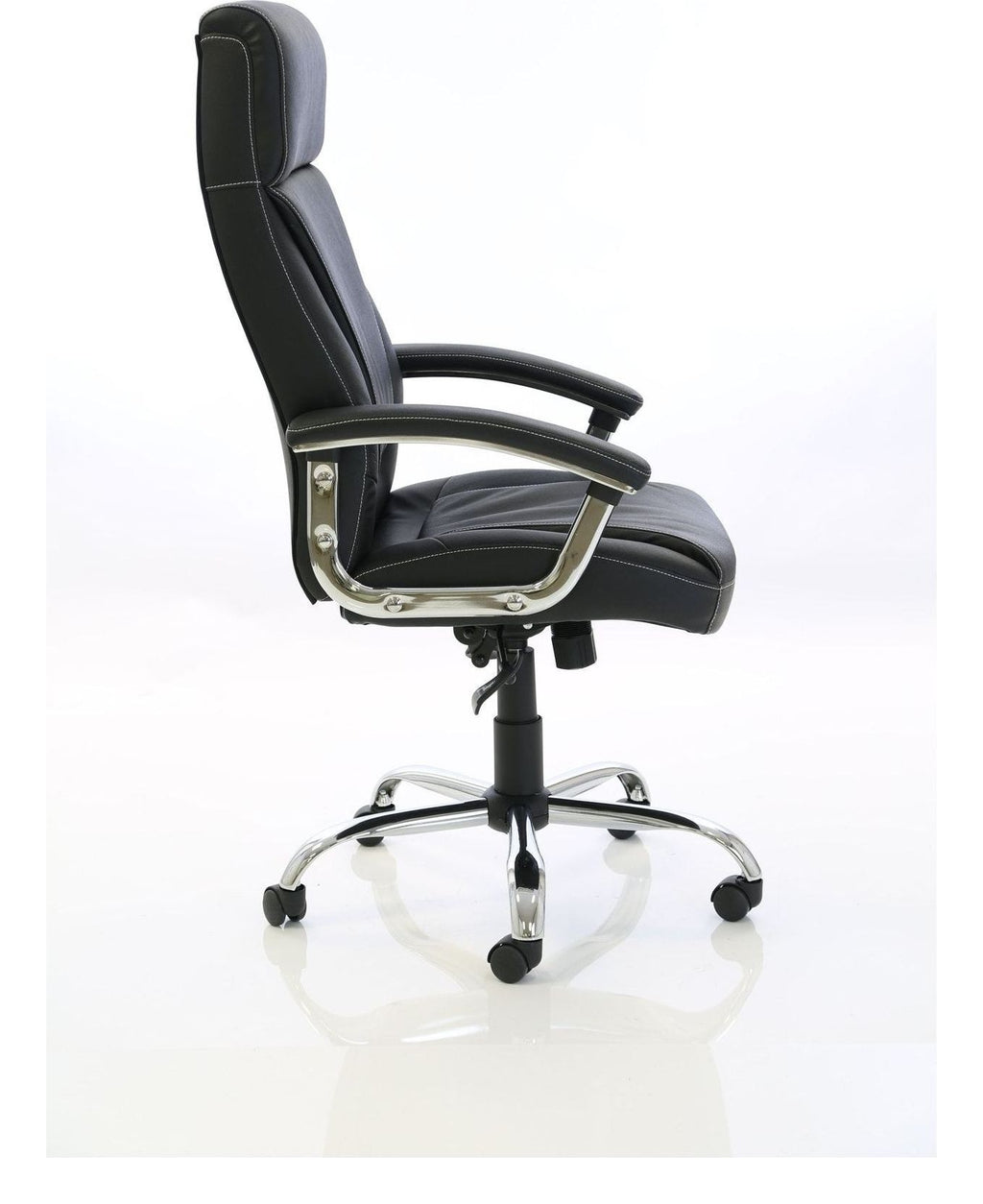 Penza High Back Executive Leather Chair, black leather, another view 7
