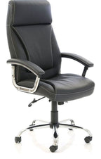 Penza High Back Executive Leather Chair, black leather
