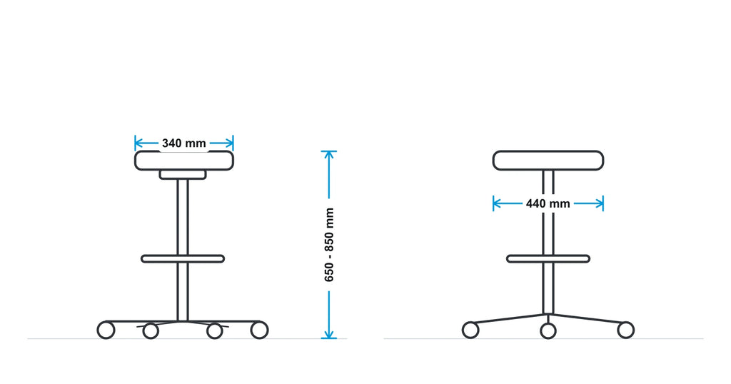 Perch Sit-Stand Saddle Stool measurements