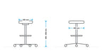 Perch Sit-Stand Saddle Stool measurements